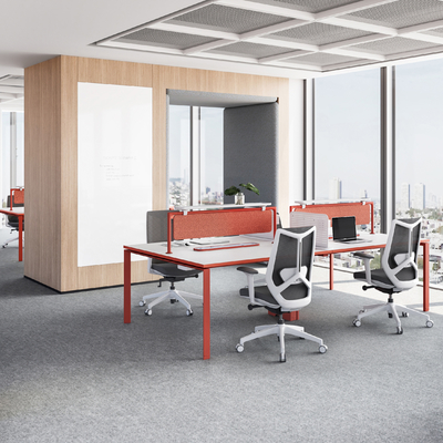 kupować MC3.0 Elegantny projekt 4-osobowego biurowego stanowiska pracy z panelami prywatności i tablicą online manufacture