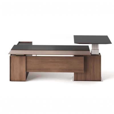 Executive Office Desk Electric Height Adjustable Standing Desk Modern Ergonomic Leather Manager Table Capri T